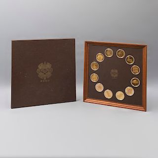 Colección de medallas del Museo Nacional de Antropología. 1970. Marca Franklin Mint de México. Elaboradas en plata con vermeil.