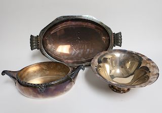 3 Art Deco Silverplate Bowls, Porter Blanchard