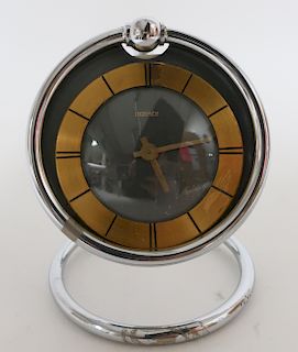Hermes Chrome & Brass Desk Clock