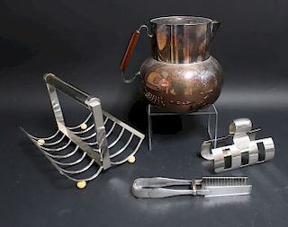 Art Deco Lucite & Silverplate Caddy, Tools, Pot