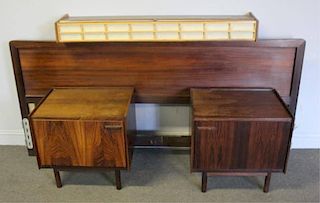 Midcentury Rosewood End Tables and Headboard.