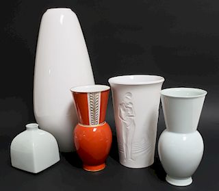 5 Various Modern KPM Porcelain Vases
