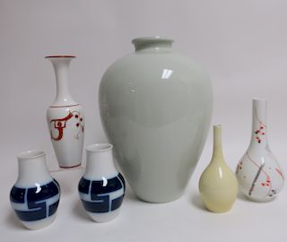 4 KPM Porcelain Vases & Nymphenburg Vase