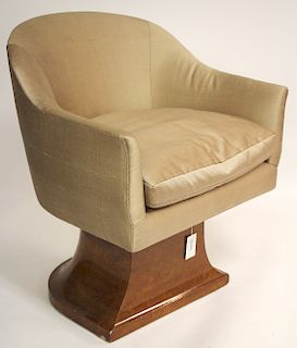 Art Deco Burl Walnut Swiveling Desk Chair
