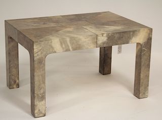 Karl Springer Style Parchment Veneered Table