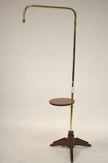 French Brass & Mahogany Lamp Table, 1950's