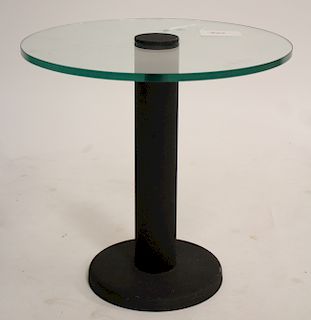 Petite Contemporary Glass Round Side Table