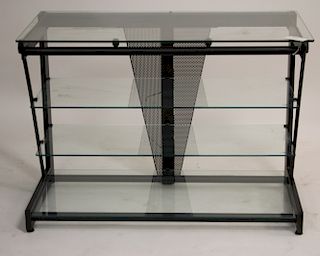 Contemporary Glass and Steel Media Stand