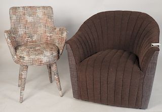 2 Modern Fully Upholstered Chairs, Lounge and Desk