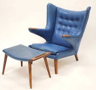 Hans J. Wegner Papa Bear Chair & Ottoman, c.1959