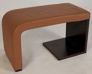 Modern Leather Upholstered Metal Bench