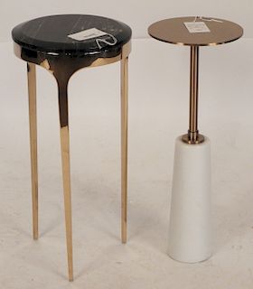 2 Interlude Marble and Brass Cocktail Stands