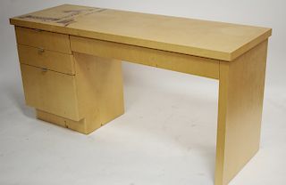 Birch Veneered Contemporary Desk - As Is