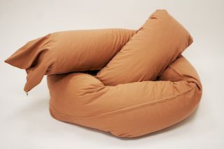 Pretzel Lounge Chair, slip covered pillow