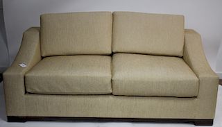 Custom Contemporary 2 Cushion Slope Arm Sofa