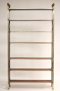 Neo-Classic Style Brass & Chrome Etagere