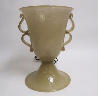Mid C. Gilt Soda Glass Urn-Form Lamp, Barovier