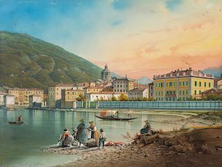 Luigi Bartezzati (1820-1905)  - Lake town
