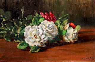 Cesare Calchi Novati (Milano 1858-1939)  - A pair of still lives with roses