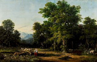 Attribuito a Massimo d'Azeglio (Torino 1798 - 1866)- Due paesaggi di campagna