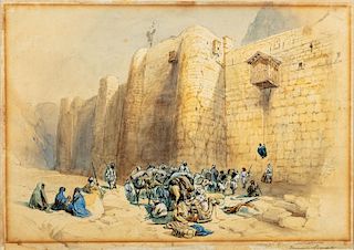 William Henry Bartlett (Londra 1809-Malta 1854)  - Israele, il Convento di Santa Caterina sul Monte Sinai