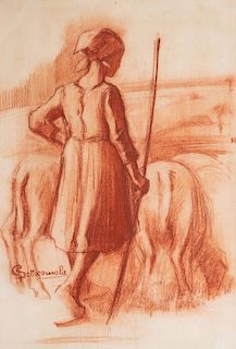 Giovanni Sottocornola (Milano 1855-Milano 1917)  - The young animals keeper