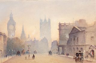 Pieter Ten Cate (1869-1937)  - Veduta di Londra con Westminster