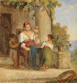 Ernst Meyer (Altona 1797-Roma 1861)  - Life scene in Italy