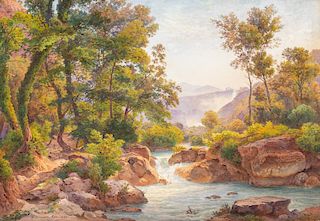 Hermann David Salomon Corrodi (Frascati 1844-Roma 1905)  - La Cascata delle Marmore