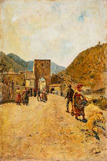 Filippo Mola (Civitavecchia 1849-Brescia 1918)  - Lotto di quattro dipinti