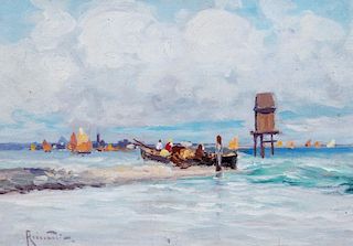 Oscar Ricciardi (Napoli 1864-1935)  - Marine landscape
