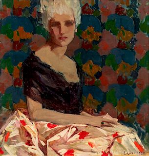 Edgardo Curcio (Napoli 1881-Torre del Greco 1923)  - Portrait of a young woman, 1920