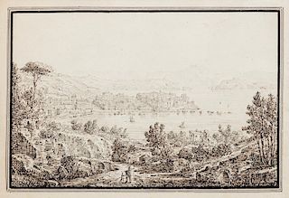Antonio Senape (Roma 1788-Napoli 1850)  - Veduta di Pozzuoli