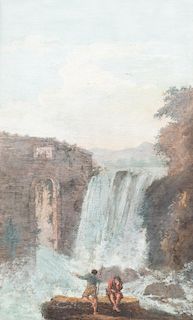 Ferdinando Partini (attivo nell'ultimo quarto del secolo XVIII)- The Tivoli waterfall