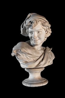 Scuola francese, inizi del secolo XIX- Bust of a young man