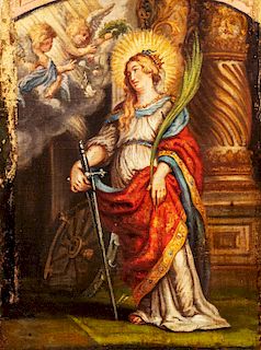 Scuola fiamminga secolo XVII- Saint Catherine of Alexandria