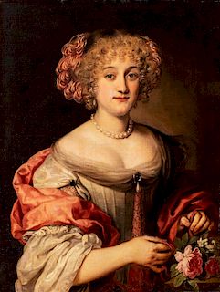 Jacob Ferdinand Voet (Anversa 1639-Parigi 1689)  - Portrait of a noblewoman of the Colonna family