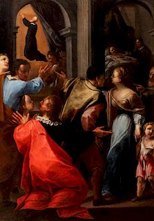 Scuola dell'Italia centrale, inizi del secolo XVII- The Miracle of Saint Philip Neri, the healing of John Baptist Modio