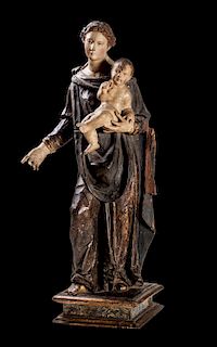 Scuola toscana, prima metà del secolo XVI- Madonna with Child