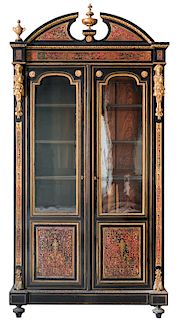 A two door cabinet in Boulle style, richly decorated, around 1860