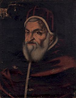Scuola romana, secolo XVII- Portrait of the Pope Sixtus V, born Felice Peretti, head of the Catholic Church from 1585 al 1590