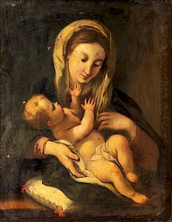 Scuola dell'Italia centrale, secolo XVIII- Madonna with the Child
