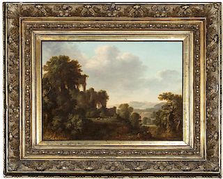 Artista francese attivo a Roma, fine secolo XVII - inizi secolo XVIII, nei modi di Claude Lorrain- Arcadian landscape