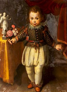 Scuola dell'Italia settentrionale, secolo XVII- Portrait of a child