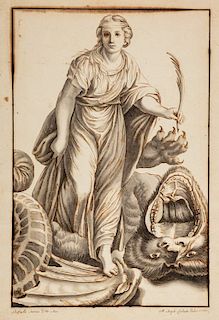 Michelangelo Luchetti (Roma 1720 circa-Roma 1780 circa)  - Two drawing after Raffaello, and one drawing after Giulio Rromano