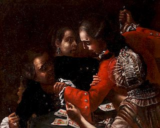 Scuola napoletana, secolo XVIII- Card players