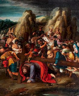Frans Francken II (Anversa 1581-Anversa 1642)  - Christ on the Way to Calvary