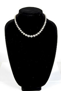 Tiffany & Co. Sterling Graduated Ball Necklace