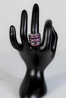 Sterling Silver & Pink Sapphire Stack Ring
