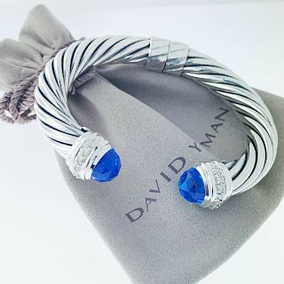 David Yurman Blue Topaz Pave Diamond 10mm Cable
